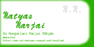 matyas marjai business card